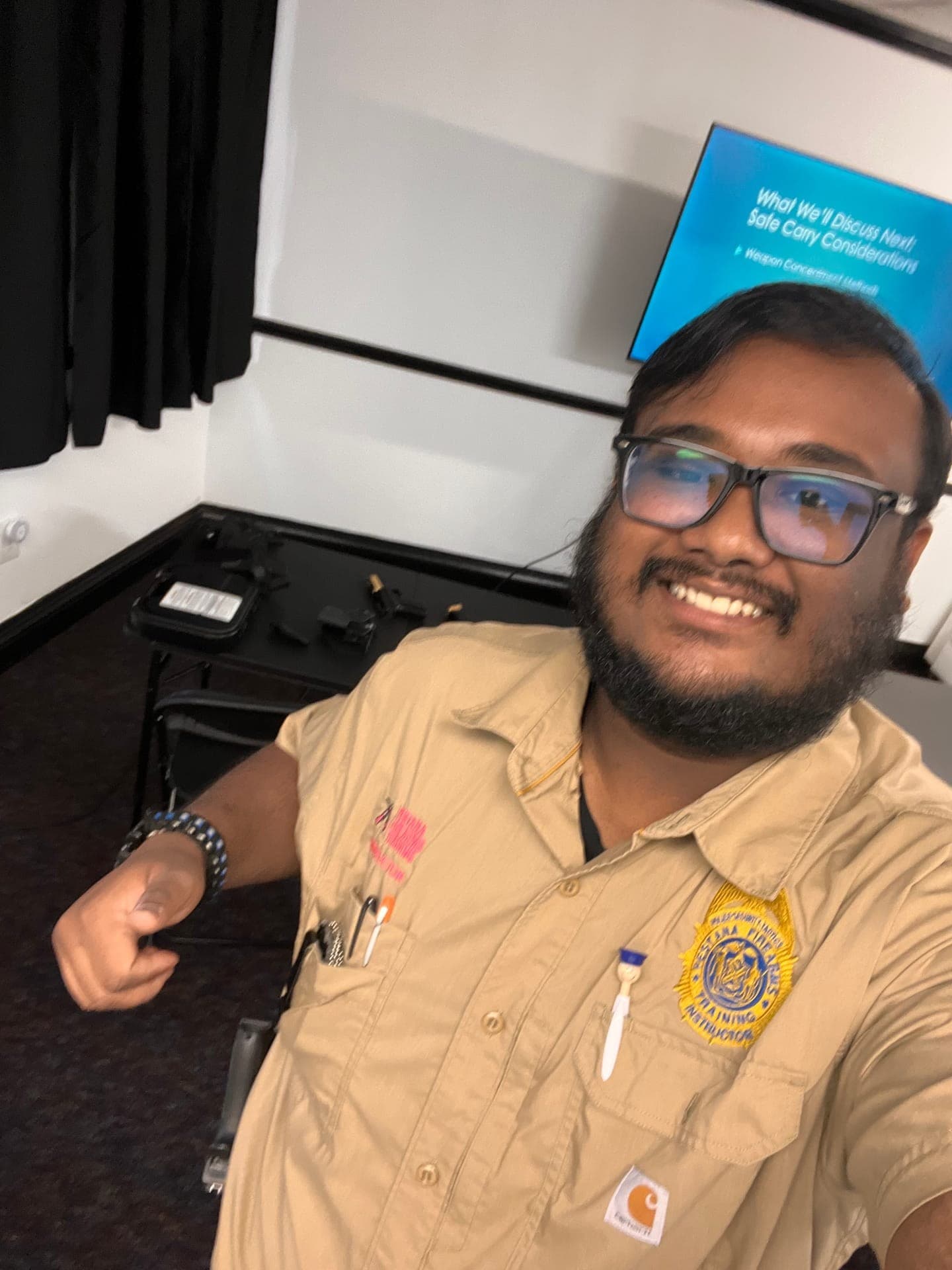Instructor Anthony Pestana in the classroom — Safe Carry Considerations