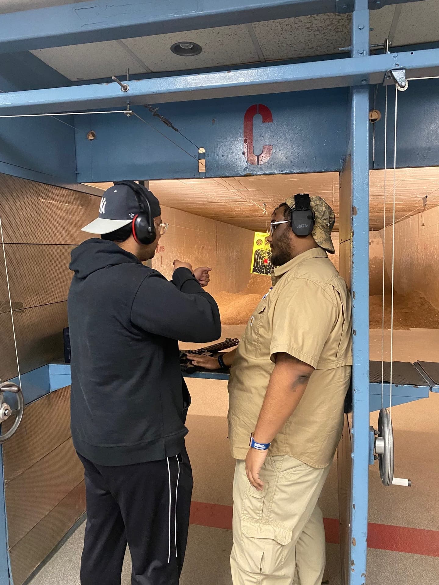 One-on-one coaching at the range lane — target practice
