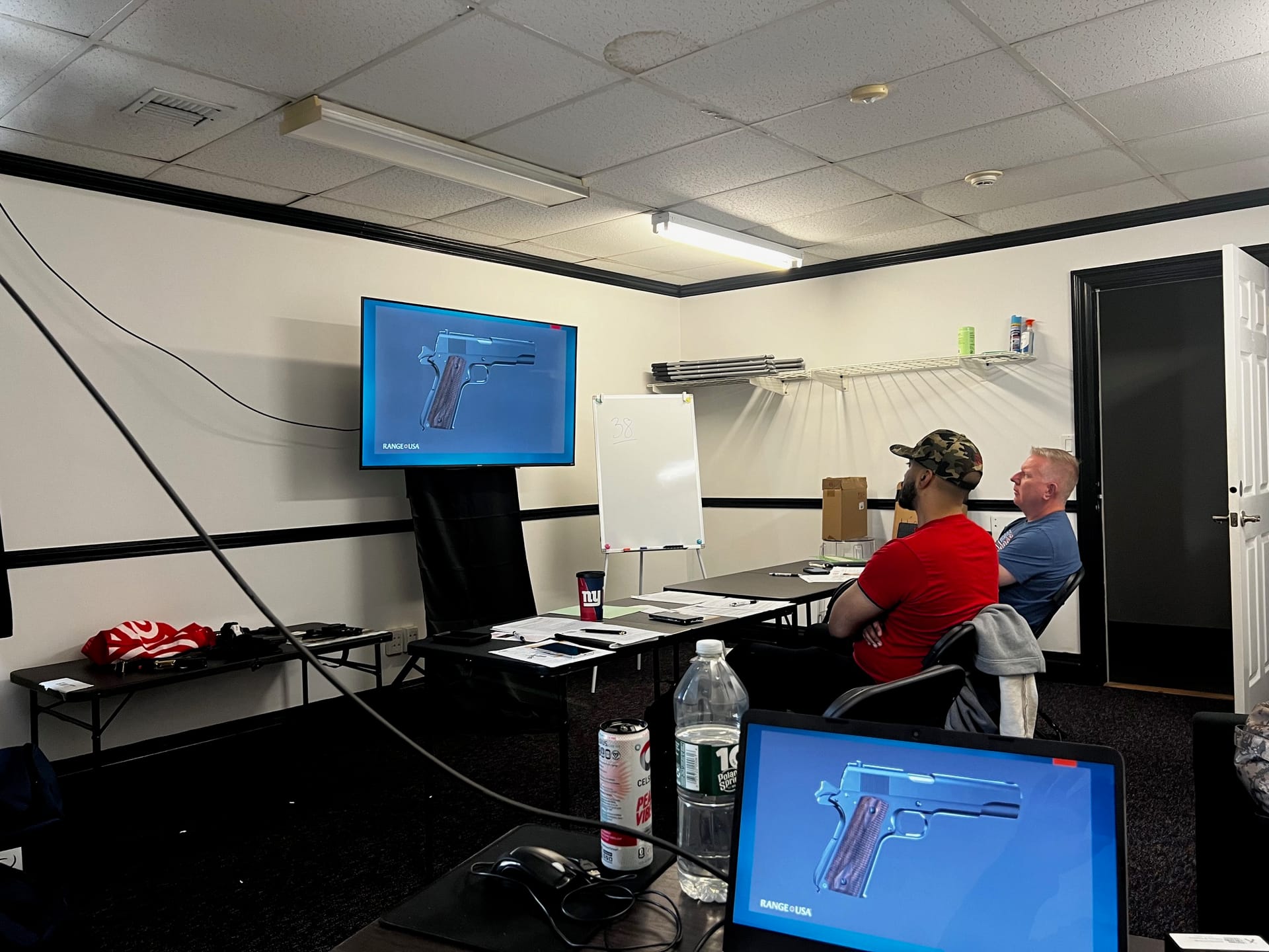Classroom session on handgun identification and safety